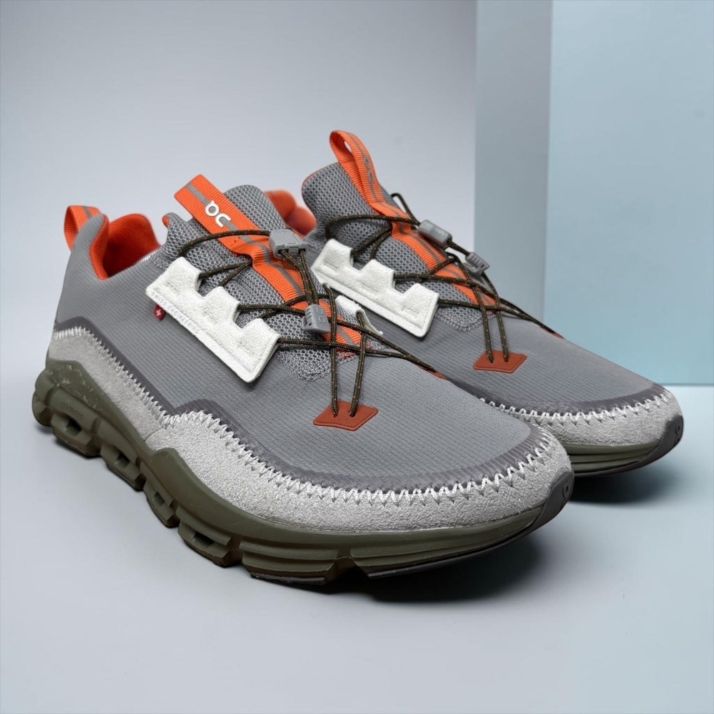 On Cloudaway Mens Size 12 Grey Orange Olive CloudTec Running Shoes 49.98475